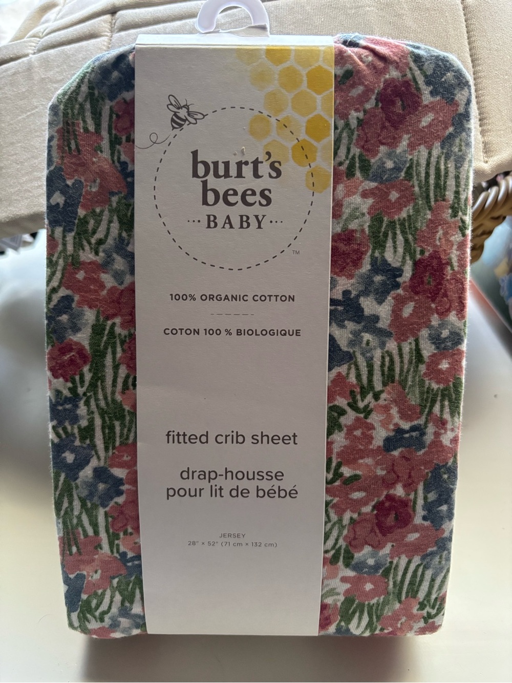 Burt's Bees Baby Floral Fitted Crib Sheet - Pink, Green, Blue